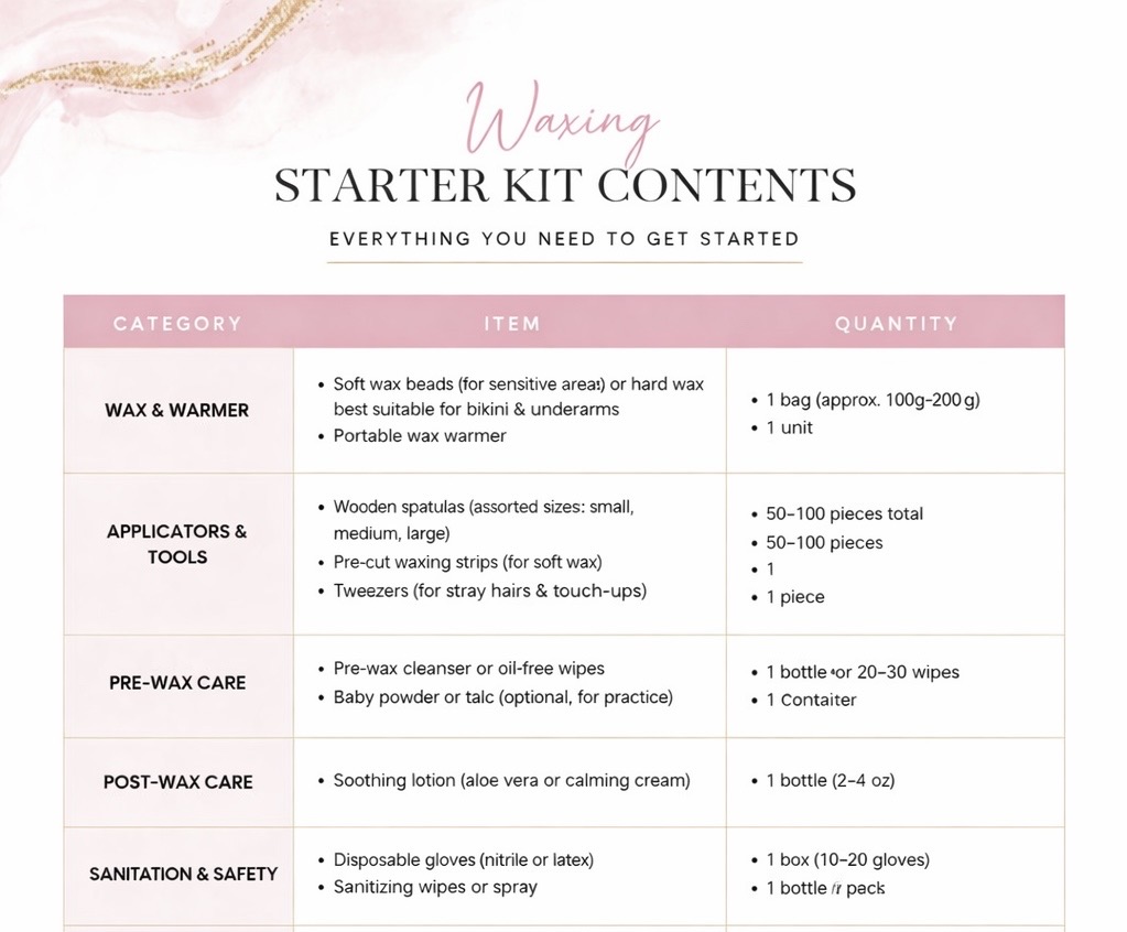 Waxing Starter Kit Contents
